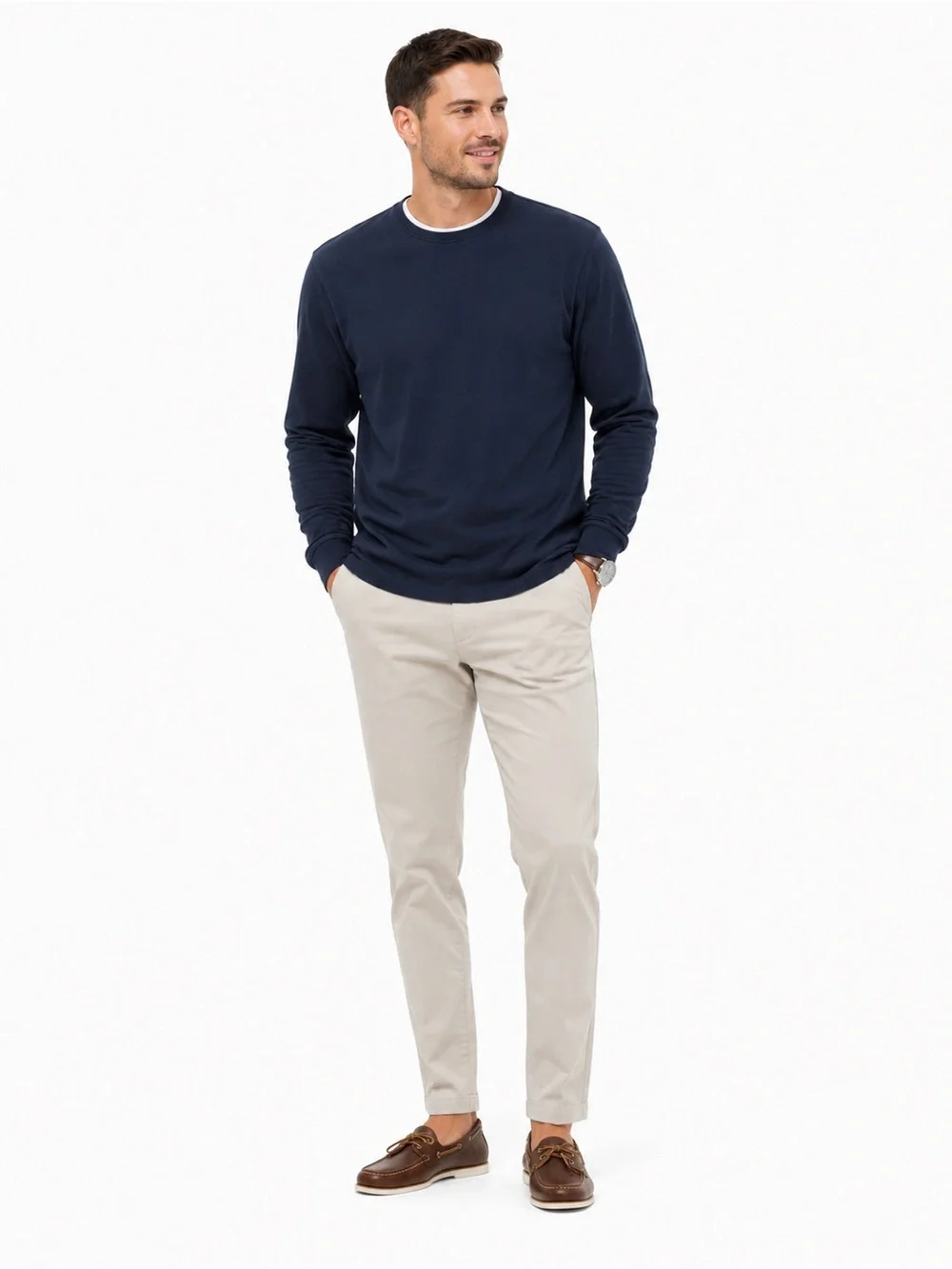 Banana Republic Navy Luxury Touch Performance Crewneck Tee